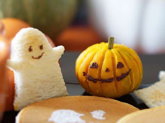 ハロウィン♪かぼちゃの茶巾